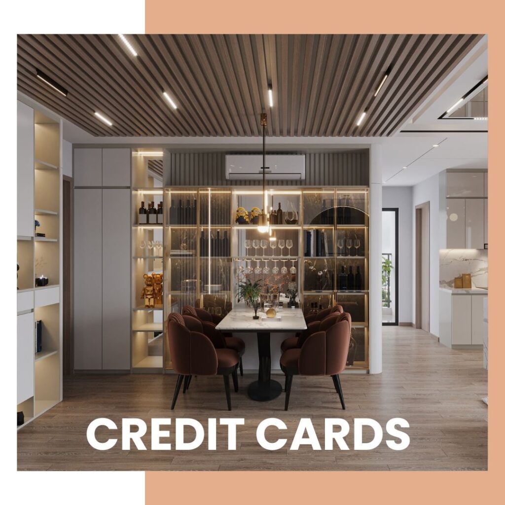 Use credit cards for home renovation finance for new dining room furniture